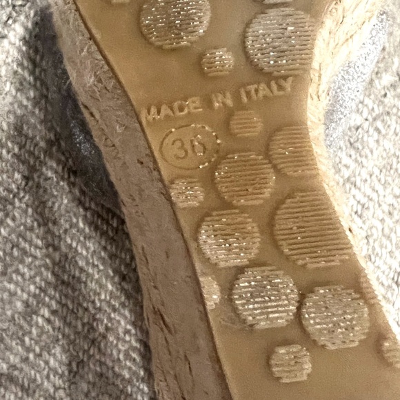 Jimmy Choo Silver shimmer Wedge Espadrille size 35.5 - Picture 7 of 7